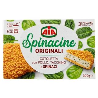 Aia Spinacine Originali Cotoletta Con Pollo, Tacchino E Spinaci Surgelate 300 G