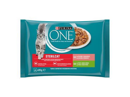 COMIDA HÚMIDA PARA GATO PURINA ONE ESTERILIZADO 4X85G