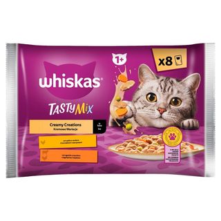 Whiskas Tasty Mix Mokra karma dla kotów kremowe wariacje sos (8 x 85 g) 680 g