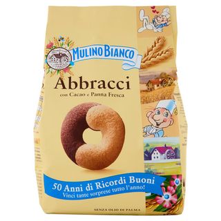 Mulino Bianco Abbracci Biscotti con Cacao e Panna Fresca 350g - 8076809579568