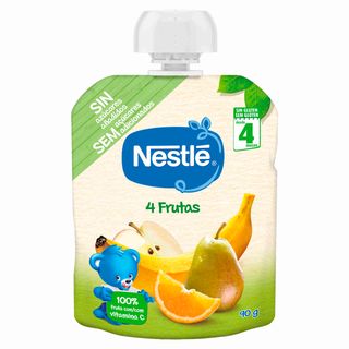 Bolsa Puré de Fruta 4 Frutas +4 Meses Nestlé 90G