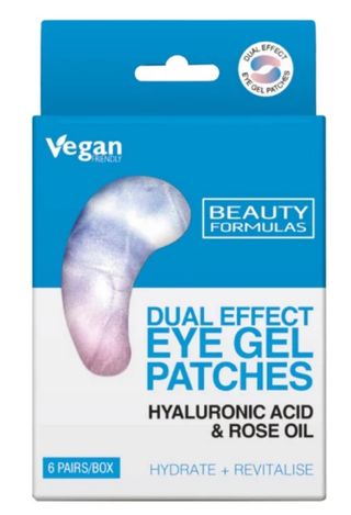 Beauty Formulas Żelowe płatki pod oczy Podwójny Efekt Kwas hialuronowy & Olejek różany