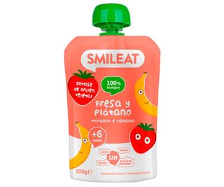 Pouch Fresa Y Platano Bio Smileat 100 Gr