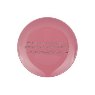 Piatto frutta malva con scritta - 19,5 cm in stoneware