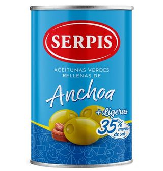 Aceitunas Serpis Rellenas De Anchoa +Ligera 130 G
