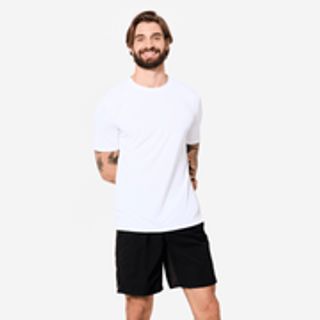 Camiseta Fitness Hombre Blanco Elástica.M Blanco