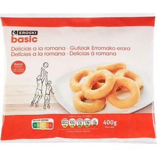 Delicias a la romana EROSKI basic, bolsa 400 g (231589)
