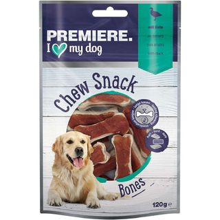 Premiere dog chew snack bones 120g anatra