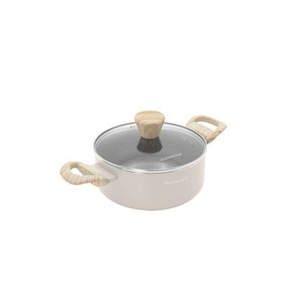 Casseruola 18 cm taupe scritta Cooking Therapy - con coperchio