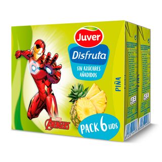 Bebida De Zumo Piña Sin Azúcares Añadidos Juver Disfruta Brik 6 X 200 Ml