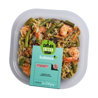 Salada de Camarão com Legumes Asiáticos Comida Fresca 250G