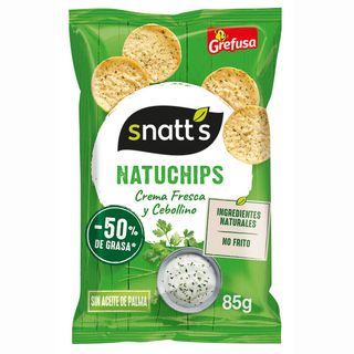 Grefusa snack natuchips crema de fresca y cebollino 85 g