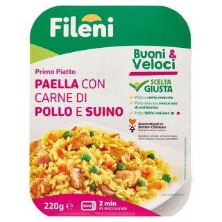 Fileni Buoni & Veloci Primo Piatto Paella con Carne 220 g