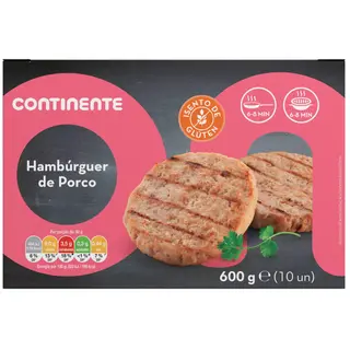 Hambúrguer de Porco Continente (emb. 600 gr (10 un))