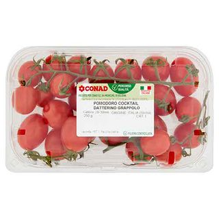 CONAD Percorso Qualità Pomodoro Cocktail Datterino Grappolo Italia Cal. 20-30 mm 250 g - 8003170052246