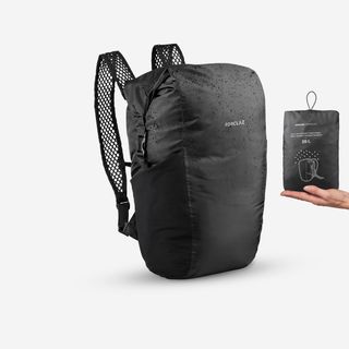 Mochila Plegable De Montaña Y Trekking Impermeable 20L Forclaz Compact Negro Talla Única Negro