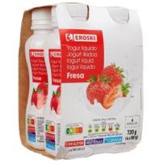 Yogur Líquido De Fresa Eroski 4X180 Gr. (17416322)