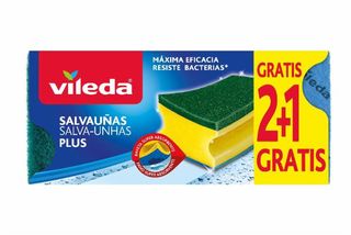 Estropajo Salvauñas Antibacterias Vileda 2+1 Ud