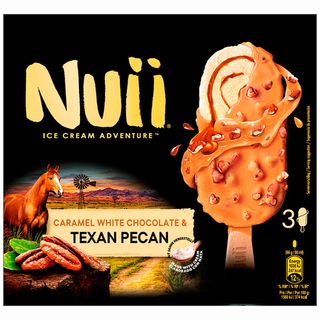 Nuii nueces pecanas de texas y chocolate blanco con caramelo