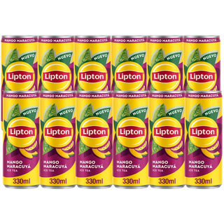 Pack 12x Lipton Té Negro Mango Maracuyá 330ml