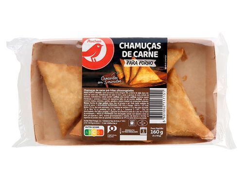 CHAMUÇAS DE CARNE AUCHAN PARA FORNO ULTRACONGELADAS 4UN 160G