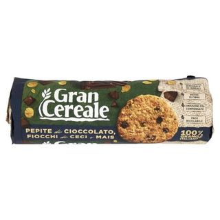 Gran Cereale Biscotti Gran Cereale Pepite di Cioccolato e Fiocchi di Ceci e Mais Tubo 270 g
