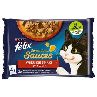 Felix Sensations Sauce Karma dla kotów wiejskie smaki w sosie 340 g (4 x 85 g)