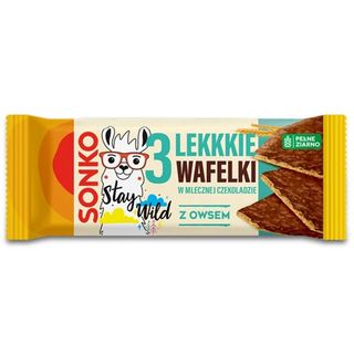 Sonko Wafelki lekkie w mlecznej czekoladzie z owsem, 36 g