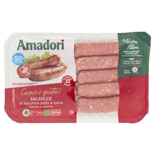 Amadori Salsicce Di Tacchino, Pollo E Suino -50% Di Grassi* 0,400 Kg - 775430