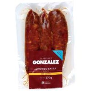 Chorizo extra dulce 50% duroc JAMONES GONZÁLEZ, 270g (26590380)