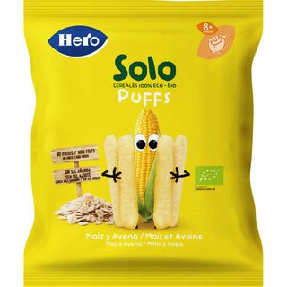 Snack para Bebé Milho e Aveia Puffs +8M Hero Solo (emb. 25 gr)
