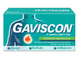 Gaviscon o smaku miętowym 48 tabletek