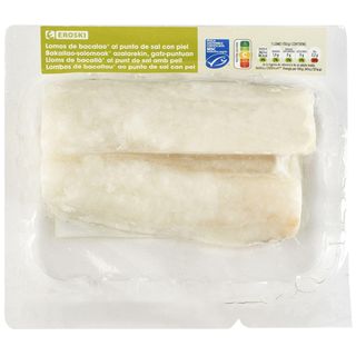Lomos De Bacalao Congelado Eroski, Bandeja 300 G