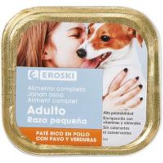 Eroski Comida Perro Razas Pequeñas Paté Pollo Pavo Verduras150G (16888299)
