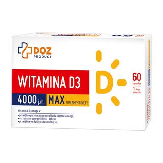 DOZ PRODUCT Witamina D3 4000 j.m. MAX, kapsułki miękkie, 60