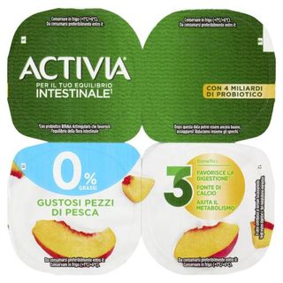 Activia 0% Grassi Pesca In Pezzi 4 X 125 G - 840011