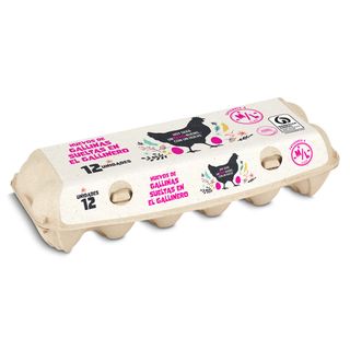 Huevos Frescos De Gallinas Criadas En Suelo Categoría A Clase M/L Dia Bandeja 12 Unidades