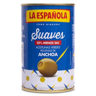 Aceitunas Suaves Rellenas De Anchoa La Española Lata 130 G