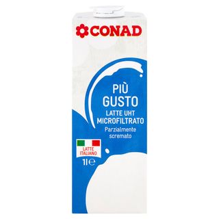 CONAD Più Gusto Latte UHT Microfiltrato Parzialmente scremato 1 l - 8003170080522