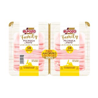 EL POZO FAMILY Pechuga Pavo Sin Grasa Lonchas, 400G