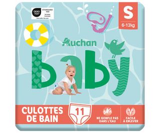 Pañal Bañador Auchan Baby S 6-12Kg X11