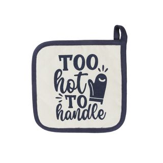 Presina quadrata - 20x20 cm bianco con scritta blu