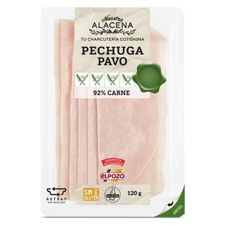 Pechuga De Pavo 92% Carne Nuestra Alacena De Dia Sobre 120 G