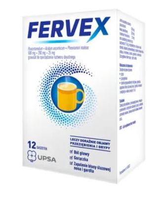 Fervex 500 mg + 200 mg +25 mg 12 saszetek
