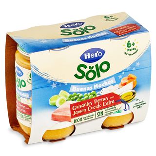 Puré De Guisantes Con Jamón Hero Frasco 2 X 190 G