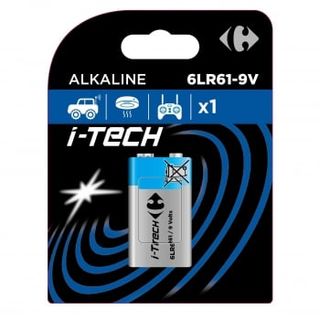 Pila Alcalina Carrefour Itech 9V I44/ 6Lr61, Paquete 1