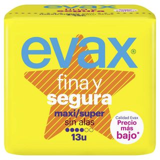 Compresas Sin Alas Super Fina Y Segura - Evax - 13 Uds (250268)