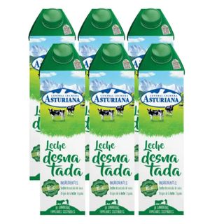 Pack 6x Asturiana Leche Desnatada 1L