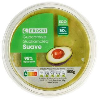 Guacamole Suave Eroski, Tarrina 500 Gr. (24929218)