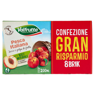 Succo Pesca Brick Ml200 X8 Valfrutta